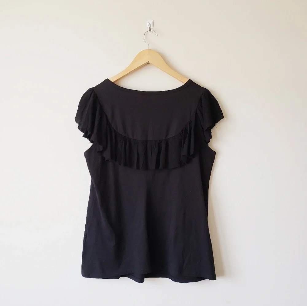 Torrid Black Ruffle Tee Plus Size 00 - Picture 4 of 8